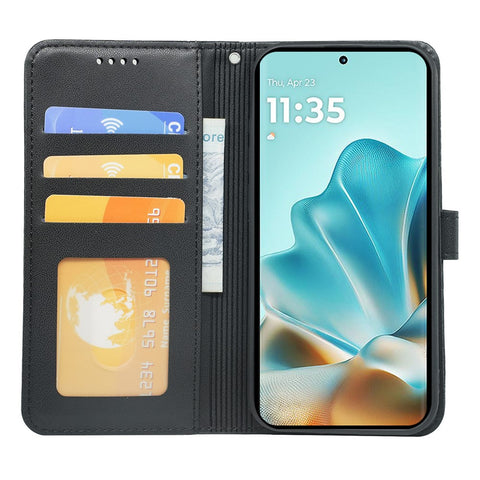 For Motorola Edge 60 Fusion 5G Wallet Case Magnetic Snap Leather Phone Cover with Strap