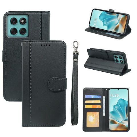 For Motorola Edge 60 Fusion 5G Wallet Case Magnetic Snap Leather Phone Cover with Strap
