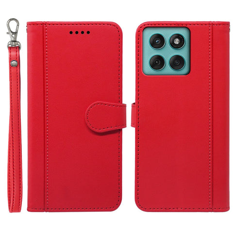 For Motorola Edge 60 Fusion 5G Wallet Case Magnetic Snap Leather Phone Cover with Strap