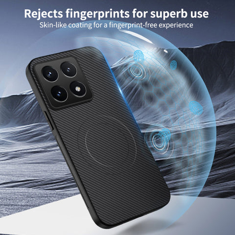 WANLONFENG For Xiaomi 14T Pro Magnetic Case  TQ Series Carbon Fiber Texture PC TPU Phone Cover