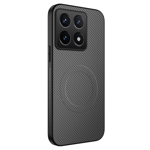 WANLONFENG For Xiaomi 14T Pro Magnetic Case  TQ Series Carbon Fiber Texture PC TPU Phone Cover