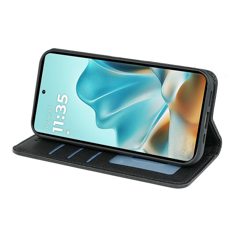 For Motorola Edge 60 Fusion 5G Wallet Phone Case Checkered Pattern Imprint Leather Flip Cover with Wrist Strap