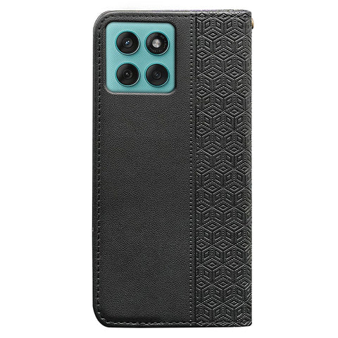For Motorola Edge 60 Fusion 5G Wallet Phone Case Checkered Pattern Imprint Leather Flip Cover with Wrist Strap