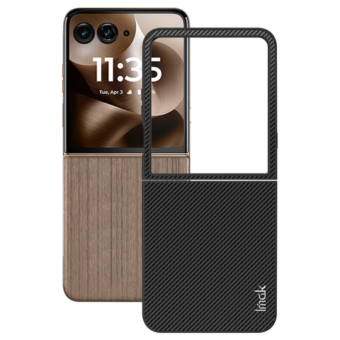 IMAK Ruiyi Series for Motorola Razr 70 Ultra Razr Ultra (2026) / Razr 60 Ultra 5G Razr Ultra (2025) Case Carbon Fiber Texture Leather + PC Phone Cover