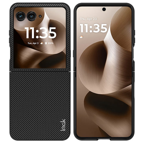 IMAK Ruiyi Series for Motorola Razr 70 Ultra Razr Ultra (2026) / Razr 60 Ultra 5G Razr Ultra (2025) Case Carbon Fiber Texture Leather + PC Phone Cover
