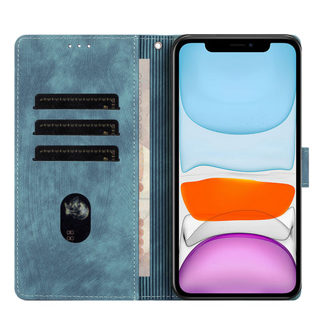 WANLONFENG For iPhone 12 Pro 6.1 inch Leather Case  HDM Series Mandala Imprint Wallet Stand Phone Cover
