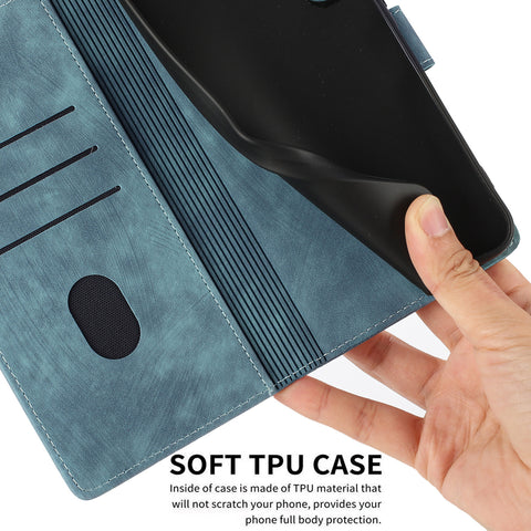 WANLONFENG For iPhone 14 Plus Leather Case  HDM Series Mandala Imprint Wallet Stand Phone Cover