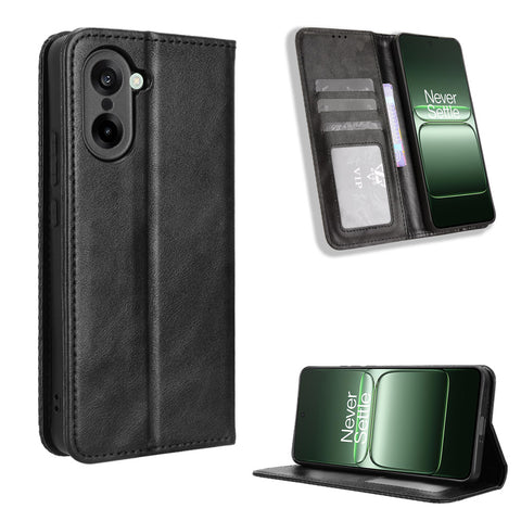 For OnePlus Nord CE5 5G / Ace 5 Racing 5G Leather Case Wallet Stand Retro Texture Phone Cover