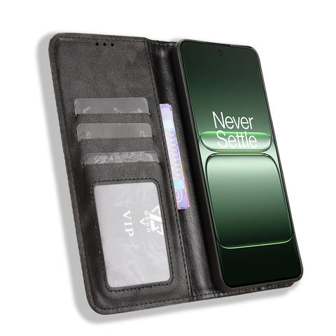 For OnePlus Nord CE5 5G / Ace 5 Racing 5G Leather Case Wallet Stand Retro Texture Phone Cover