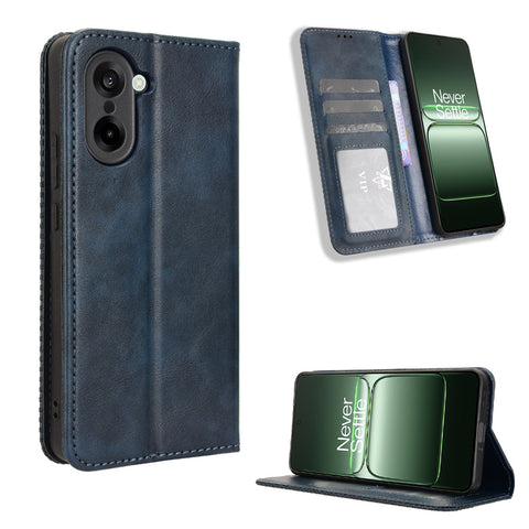 For OnePlus Nord CE5 5G / Ace 5 Racing 5G Leather Case Wallet Stand Retro Texture Phone Cover