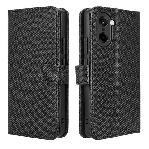 For OnePlus Nord CE5 5G / Ace 5 Racing 5G Leather Wallet Case with Strap Diamond Texture Phone Cover