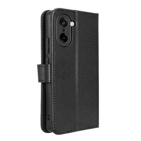 For OnePlus Nord CE5 5G / Ace 5 Racing 5G Leather Wallet Case with Strap Diamond Texture Phone Cover