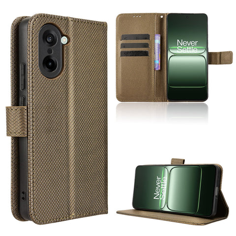 For OnePlus Nord CE5 5G / Ace 5 Racing 5G Leather Wallet Case with Strap Diamond Texture Phone Cover