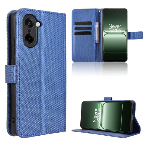 For OnePlus Nord CE5 5G / Ace 5 Racing 5G Leather Wallet Case with Strap Diamond Texture Phone Cover