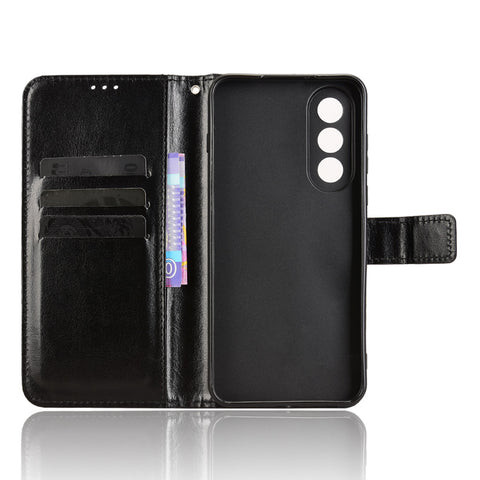 For OnePlus Nord 5 5G / Ace 5 Ultra 5G PU Leather Case with Strap Crazy Horse Texture Phone Wallet Cover