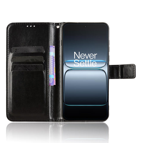 For OnePlus Nord 5 5G / Ace 5 Ultra 5G PU Leather Case with Strap Crazy Horse Texture Phone Wallet Cover