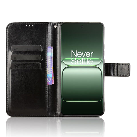 For OnePlus Nord CE5 5G / Ace 5 Racing 5G PU Leather Case with Strap Crazy Horse Texture Phone Wallet Cover