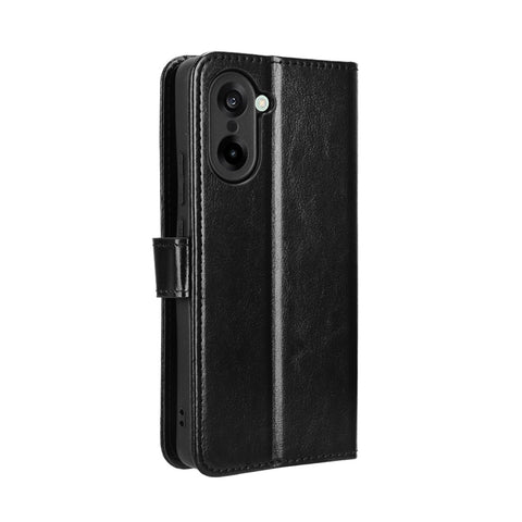 For OnePlus Nord CE5 5G / Ace 5 Racing 5G PU Leather Case with Strap Crazy Horse Texture Phone Wallet Cover