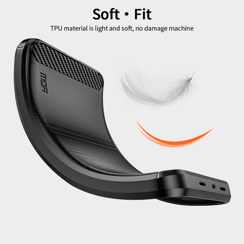 MOFI For Oppo Reno14 5G (Global) Back Cover  Brushed Texture Carbon Fiber Soft TPU Case
