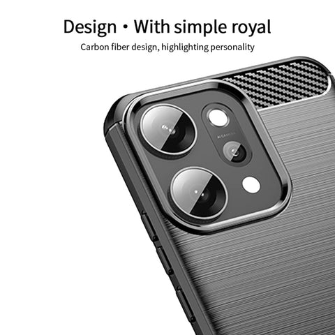 MOFI For Oppo Reno14 5G (Global) Back Cover  Brushed Texture Carbon Fiber Soft TPU Case