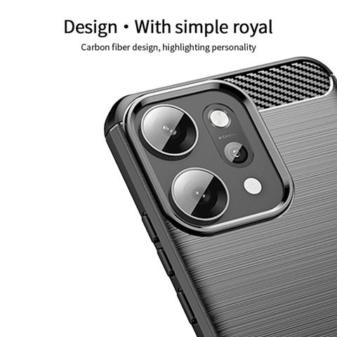 MOFI For Oppo Reno14 Pro 5G (Global) Back Cover  Brushed Texture Carbon Fiber Soft TPU Case