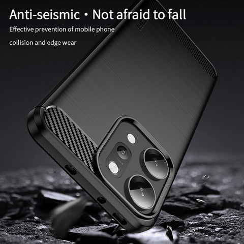 MOFI For Oppo Reno14 Pro 5G (Global) Back Cover  Brushed Texture Carbon Fiber Soft TPU Case
