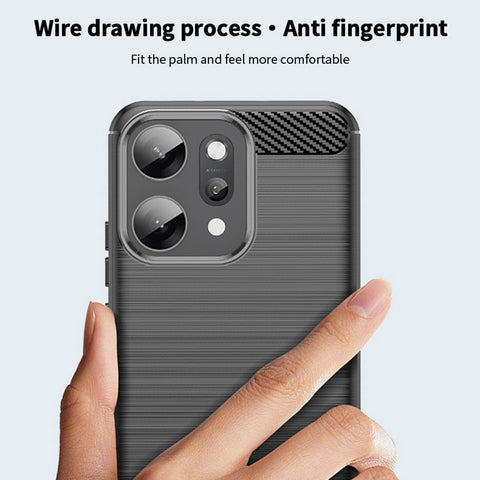 MOFI For Oppo Reno14 Pro 5G (Global) Back Cover  Brushed Texture Carbon Fiber Soft TPU Case
