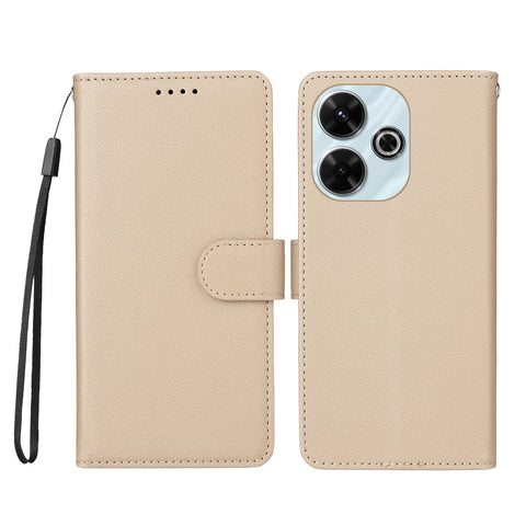 For Xiaomi Redmi 13x 4G / Xiaomi Redmi Note 13R 5G / Xiaomi Poco M6 4G / Xiaomi Redmi 13 4G Case RFID Blocking 3 Card Slots PU Leather Phone Cover with Wrist Strap