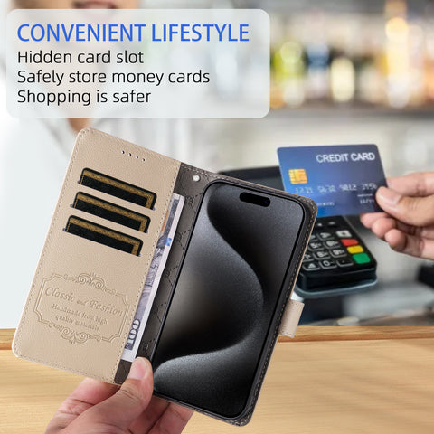 For Xiaomi Redmi 13x 4G / Xiaomi Redmi Note 13R 5G / Xiaomi Poco M6 4G / Xiaomi Redmi 13 4G Case RFID Blocking 3 Card Slots PU Leather Phone Cover with Wrist Strap