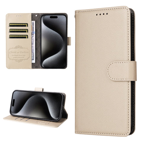 For Xiaomi Redmi 13x 4G / Xiaomi Redmi Note 13R 5G / Xiaomi Poco M6 4G / Xiaomi Redmi 13 4G Case RFID Blocking 3 Card Slots PU Leather Phone Cover with Wrist Strap