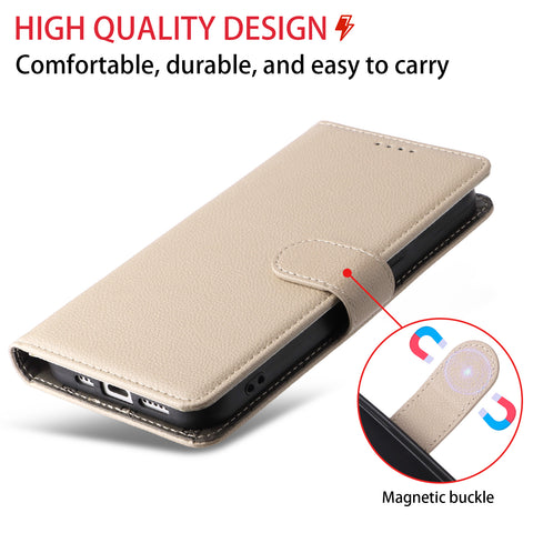 For Xiaomi Redmi 13x 4G / Xiaomi Redmi Note 13R 5G / Xiaomi Poco M6 4G / Xiaomi Redmi 13 4G Case RFID Blocking 3 Card Slots PU Leather Phone Cover with Wrist Strap
