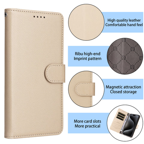 For Xiaomi Redmi 13x 4G / Xiaomi Redmi Note 13R 5G / Xiaomi Poco M6 4G / Xiaomi Redmi 13 4G Case RFID Blocking 3 Card Slots PU Leather Phone Cover with Wrist Strap