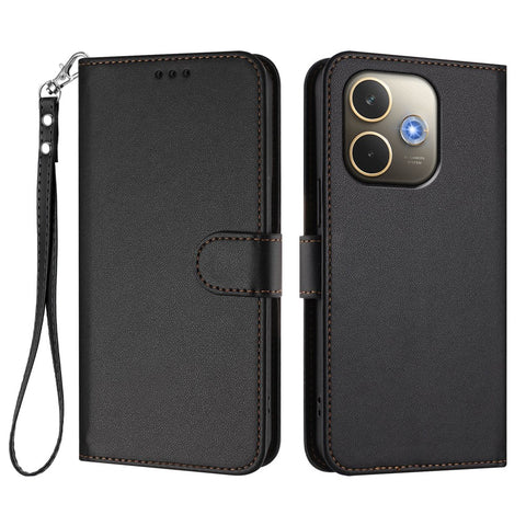 For Oppo A5 Pro 4G (Global) / Oppo A5 Pro 5G (China) / Oppo A5 Pro 5G (Global) Leather Case Wallet Stand Phone Cover with Wrist Strap