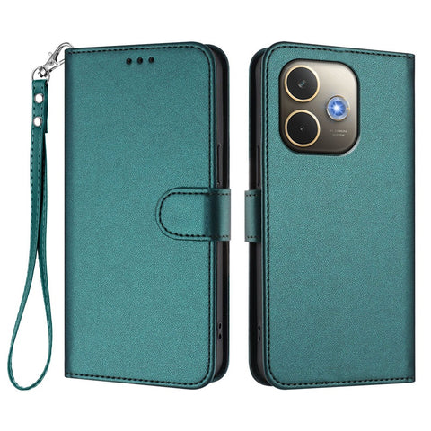 For Oppo A5 Pro 4G (Global) / Oppo A5 Pro 5G (China) / Oppo A5 Pro 5G (Global) Leather Case Wallet Stand Phone Cover with Wrist Strap
