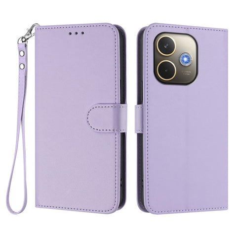For Oppo A5 Pro 4G (Global) / Oppo A5 Pro 5G (China) / Oppo A5 Pro 5G (Global) Leather Case Wallet Stand Phone Cover with Wrist Strap