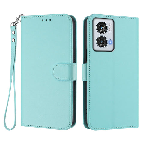 For Motorola Moto G85 5G / Motorola Edge 50 Fusion 5G Leather Case Wallet Stand Phone Cover with Wrist Strap