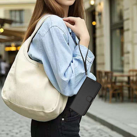For Xiaomi Redmi Note 14 4G (163.25mm) Leather Case Wallet Stand Phone Cover with Wrist Strap