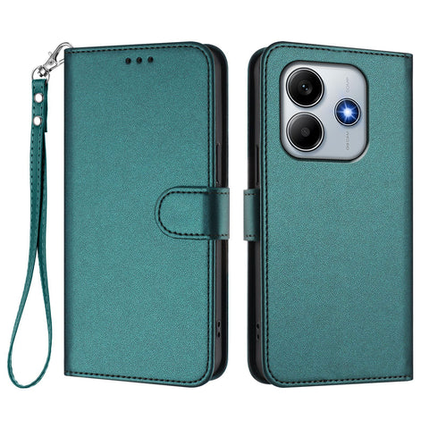 For Xiaomi Redmi Note 14 4G (163.25mm) Leather Case Wallet Stand Phone Cover with Wrist Strap