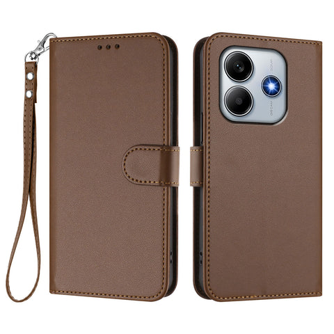 For Xiaomi Redmi Note 14 4G (163.25mm) Leather Case Wallet Stand Phone Cover with Wrist Strap
