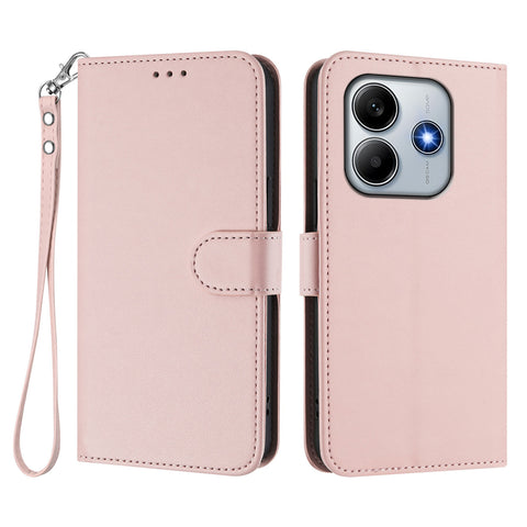For Xiaomi Redmi Note 14 4G (163.25mm) Leather Case Wallet Stand Phone Cover with Wrist Strap