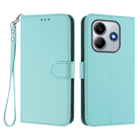 For Xiaomi Redmi Note 14 4G (163.25mm) Leather Case Wallet Stand Phone Cover with Wrist Strap