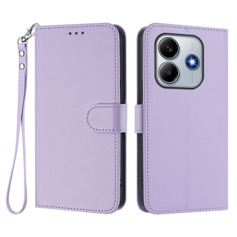 For Xiaomi Redmi Note 14 4G (163.25mm) Leather Case Wallet Stand Phone Cover with Wrist Strap
