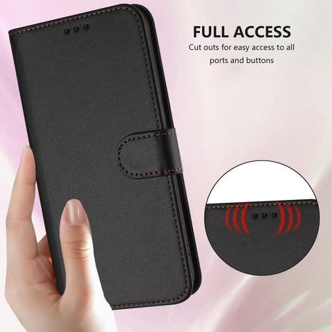 For Xiaomi Poco X6 5G / Xiaomi Redmi Note 13 Pro 5G Leather Case Wallet Stand Phone Cover with Wrist Strap