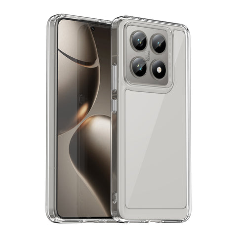 WANLONFENG For Xiaomi 14T Pro Clear Case  FM Series TPU Phone Back Cover (Big Lens Hole)