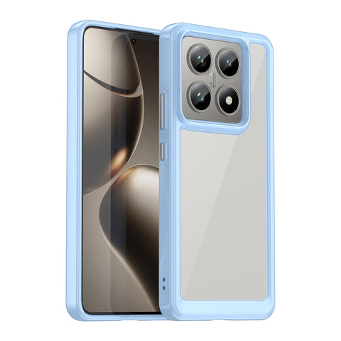 WANLONFENG For Xiaomi 14T Pro Clear Case  FM Series TPU Phone Back Cover (Big Lens Hole)