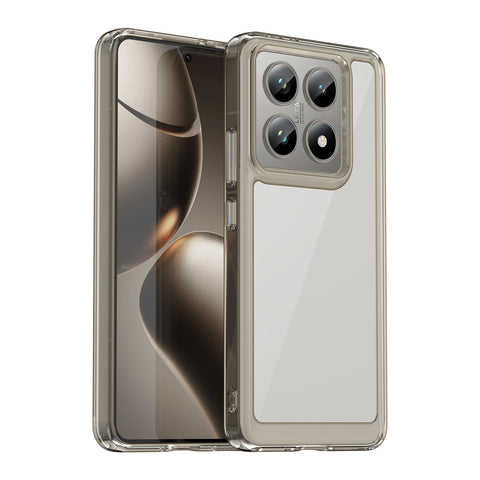 WANLONFENG For Xiaomi 14T Pro Clear Case  FM Series TPU Phone Back Cover (Big Lens Hole)