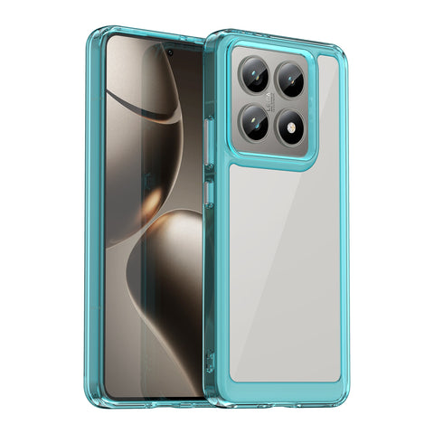 WANLONFENG For Xiaomi 14T Pro Clear Case  FM Series TPU Phone Back Cover (Big Lens Hole)