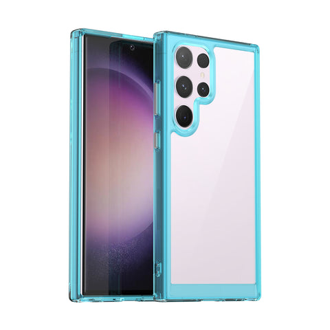 For Samsung Galaxy S23 Ultra Clear Case WANLONFENG FM Series TPU Phone Back Cover (Big Lens Hole)