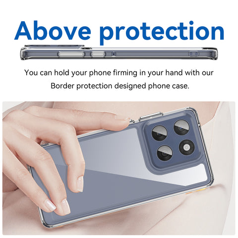 WANLONFENG For Motorola Edge 60 5G / Motorola Edge 60 Fusion 5G Clear Case  FM Series TPU Phone Back Cover (Big Lens Hole)