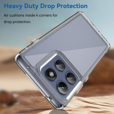 WANLONFENG For Motorola Edge 60 Pro 5G Clear Case  FM Series TPU Phone Back Cover (Big Lens Hole)
